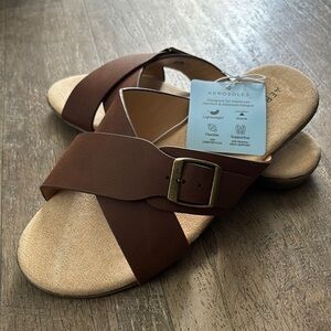 Aerosoles Pierra Slip on, criss-cross sandals,supportive,light,flexible,stable